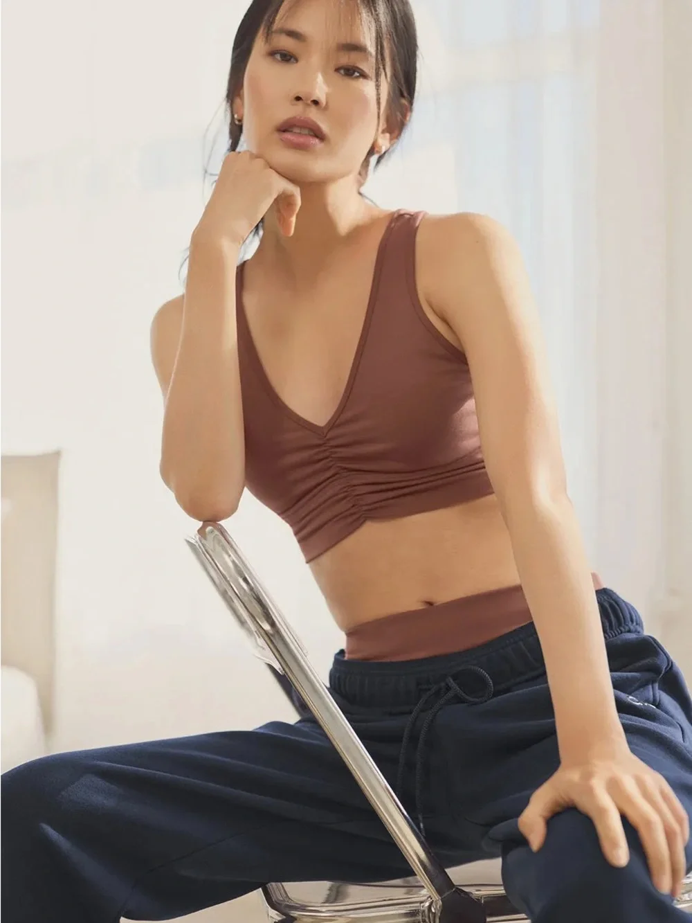 ALO Yoga Women’s Wild Thing Sports Bra - Chestnut - Size L